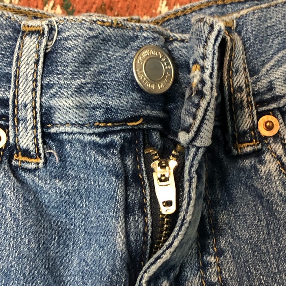 Stradivarius Super Wide Leg Blue Denim Grunge Skater Hippie Slouchy Jeans - Picture 12 of 13